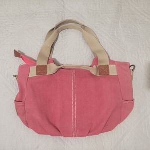 2000s Round Canvas Handbag pink
